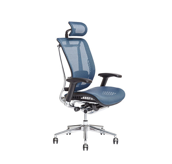 Kancelářská židle s podhlavníkem, IW-04, modrá - LACERTA