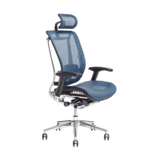 Kancelářská židle s podhlavníkem, IW-04, modrá - LACERTA