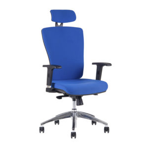 Kancelářská židle s podhlavníkem modrá - HALIA CHR SP