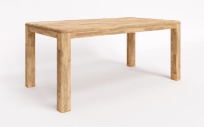 Stůl Rubion s lubem – masivní stůl dub cink 90 x 140 cm – oblé rohy